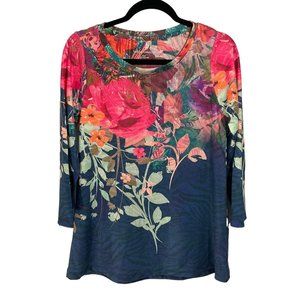 Soft Surrounding Floral Christa Tunic Top Small Colorful Scoop Neck boho chic